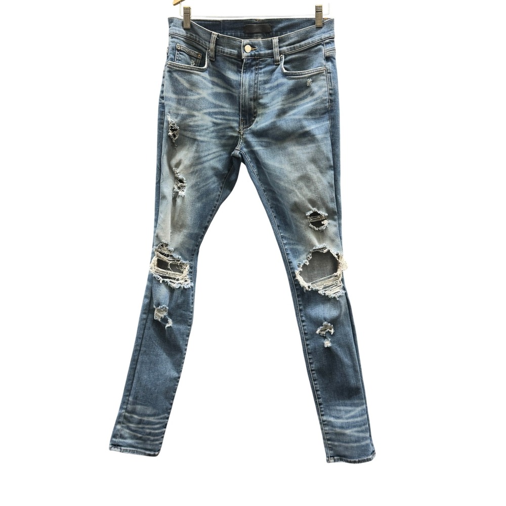 Size 32 - Amiri MX1 Distressed Skinny Jeans Light Clay Indigo